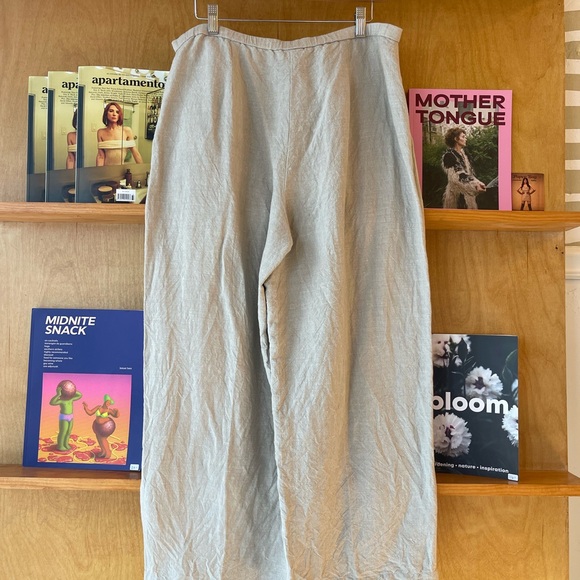 Eileen Fisher Beige Wide Leg Cropped Pants size L - Picture 9 of 10